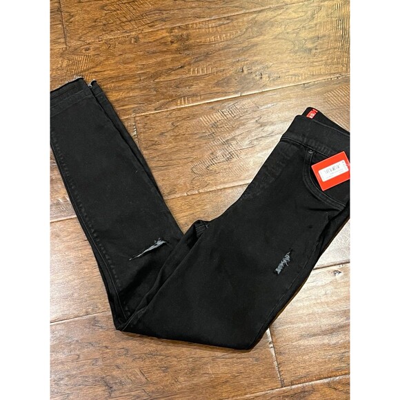 Spanx Vintage Distressed Ankle Skinny Jeans Black XS Petite - Picture 5 of 6